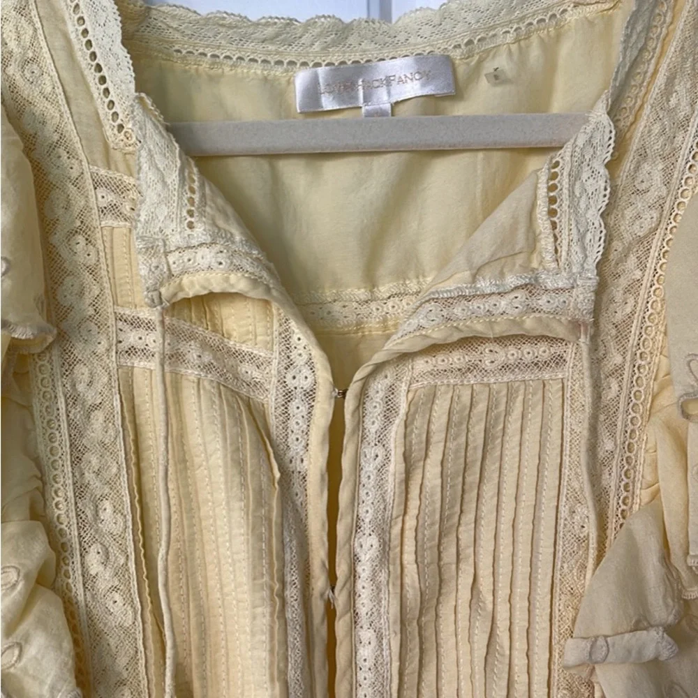LoveShackFancy Yellow Ruffled Smocked Mini Sundress - Picture 2 of 2